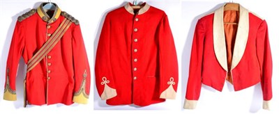 Lot 225 - A Late Victorian/Edwardian Scarlet Tunic to a Captain, the Border Regiment, with yellow...