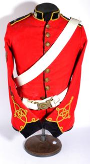 Lot 234 - A Victorian OR's Scarlet Dress Tunic to the King's Dragoon Guards, with black facings, yellow...