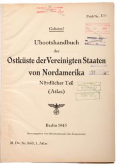 Lot 247 - A German Third Reich U-Boat Maritime Atlas, comprising the North Eastern Coastal States of the...