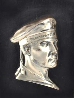 Lot 255 - A German Third Reich Period White Metal Wall Plaque, depicting a profile head portrait of a...