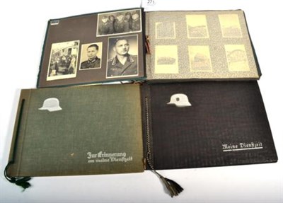 Lot 271 - Two German Third Reich Period Photograph Albums, comprising: Album 1 - the cover relief with a...