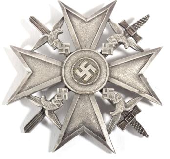 Lot 272 - A Third Reich Spanish Cross With Swords in Silver, unmarked