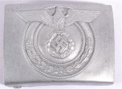 Lot 281 - A Rare German Third Reich NPEA Training School Student's Aluminium Belt Buckle, the reverse...