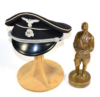 Lot 282 - A Hollow-Cast Bronze Figure of Adolf Hitler, circular base, 28.5 cm high, and a copy of an SS...