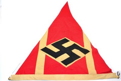 Lot 287 - A German Third Reich Students League Pennant, each side of the triangular red cotton field...