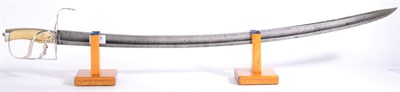 Lot 302 - A George III Silver Mounted Yeomanry Sword, the 82cm plain single edge curved steel blade...