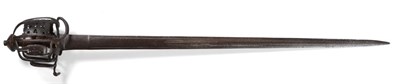 Lot 313 - A Late 17th/Early 18th Century Scottish Basket Hilt Broadsword, one side of the 79.5cm double...