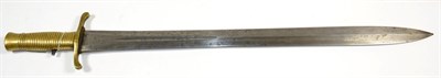 Lot 333 - A Victorian 1837 Pattern Brunswick Sword Bayonet, the blade stamped with crowned VR /ENFIELD...