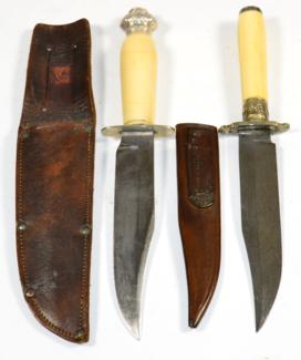 Lot 350 - A Late Victorian/Edwardian Bowie Knife, the 15cm clip point steel blade signed JOHNSON,...