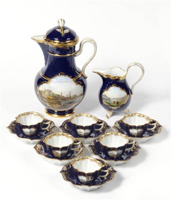 Lot 175 - A Meissen Porcelain Coffee Service, late 19th/early 20th century, painted with named views and with