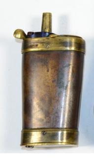 Lot 411 - A 19th Century Copper Combination Flask by J Dixon & Sons, Sheffield, of small proportions, rounded