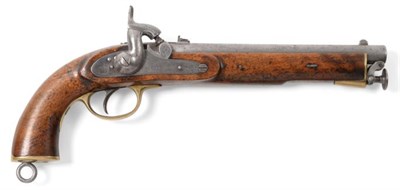 Lot 426 - A Victorian 1856 Pattern Percussion Lancers Pistol, .577 calibre, the 25cm rifled steel barrel with