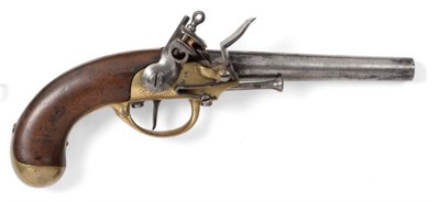 Lot 427 - A French 1777 Model Flintlock Cavalry Pistol, the 19cm steel barrel  stamped 85 and with traces...