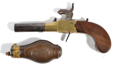 Lot 429 - A 19th Century Percussion Pocket Pistol, the 5.5cm turn-off steel round barrel with Birmingham...