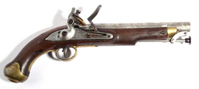 Lot 433 - An Early 19th Century Tower Flintlock Dragoon Pistol, the 22.5cm steel barrel with traces of...