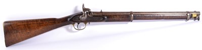 Lot 459 - A Victorian Enfield Percussion Two Band Cavalry Carbine, the 53cm steel barrel with V rear...