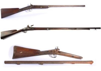 Lot 460 - An Early 19th Century Flintlock Musket, with 100.5cm steel barrel,  rounded lock plates, walnut...