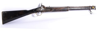 Lot 466 - A Victorian Percussion Two Band Cavalry Carbine, the 53cm steel barrel with various inspection...