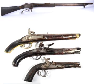 Lot 467 - A Victorian Martini Action Rifle, with 82cm steel barrel, the cocking lever with later Arabic...