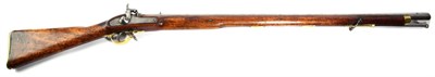 Lot 469 - An East India Company Type F Percussion Musket, the 99cm smooth bore steel barrel with simple V...