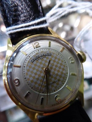 Lot 5 - A plated automatic centre seconds wristwatch signed Favre-Leuba, Geneve, with Favre Leuba box