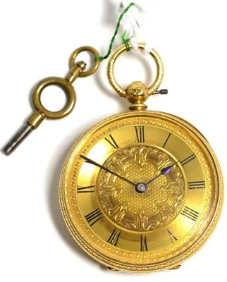 Lot 8 - A Lady's 18ct gold fob watch, signed Waltham Mass, retailed by Knight Halstead, 1882, lever...