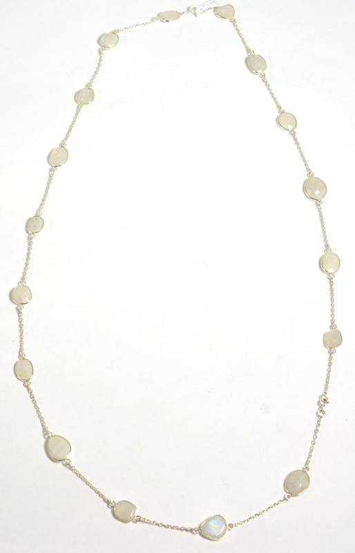 Lot 26 - A faceted moonstone bead necklace, length 85cm