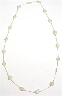 Lot 26 - A faceted moonstone bead necklace, length 85cm