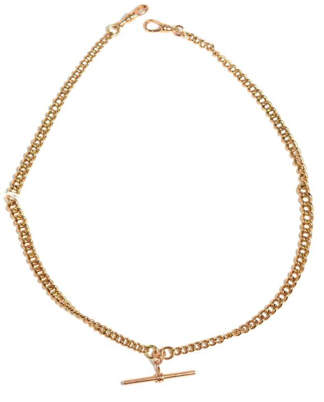 Lot 50 - A 9 carat gold Albert chain, length 51cm, 37.9g