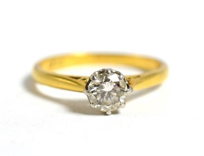 Lot 58 - A solitaire diamond ring, estimated diamond weight 0.50 carat approximately, finger size L,...