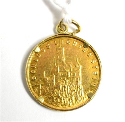 Lot 59 - A Georg von Sturmfeder Schloss Lichtenstein coin, loose mount in a frame, 4.8g gross