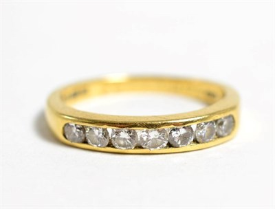 Lot 61 - A diamond half hoop ring, by Boodles, seven channel set round brilliant cut diamonds, stated...