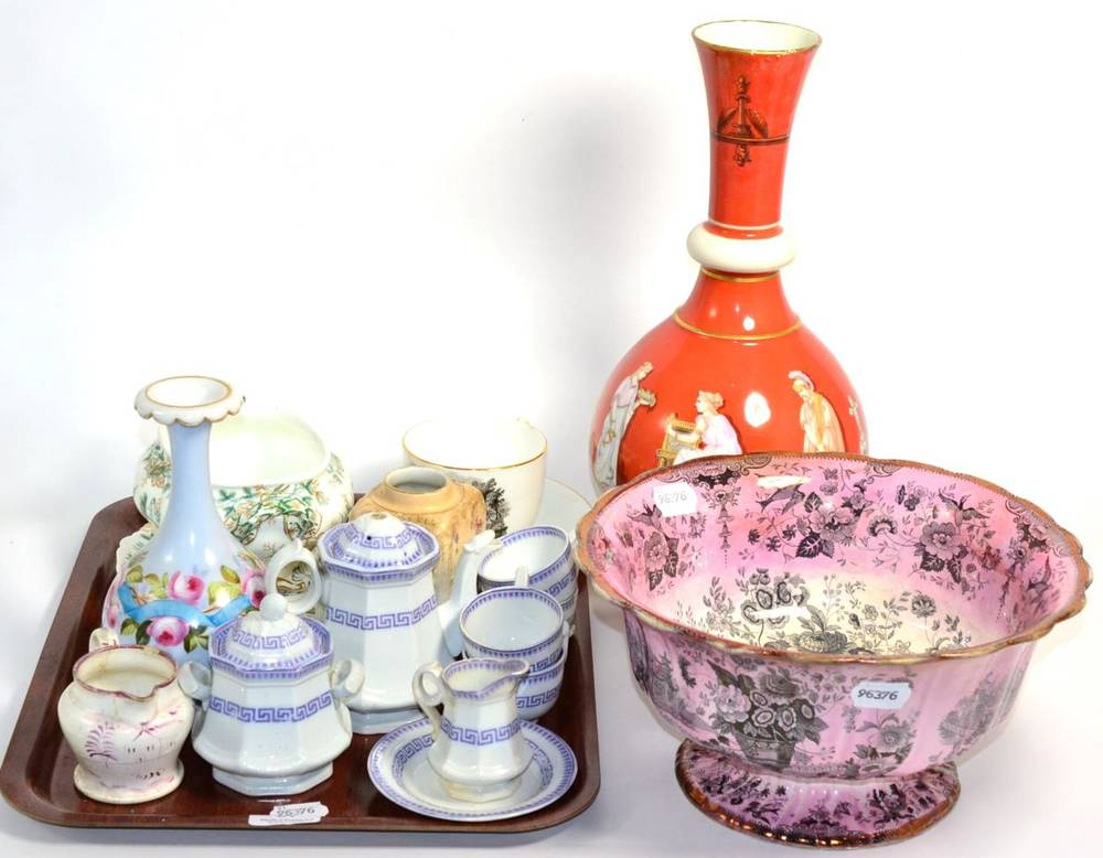 Lot 67 - A group of 19th century ceramics including tea wares, bowls, vases, jugs etc