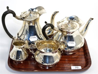 Lot 70 - A silver four-piece tea and coffee set, by F & S, Birmingham, 1912, missing knops,...