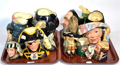 Lot 94 - Fourteen various Royal Doulton character jugs (two trays)