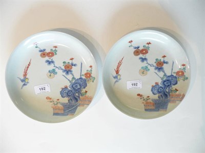Lot 192 - A Pair of Arita Porcelain Saucer Dishes, 18th/19th century, painted in kakiemon style with...