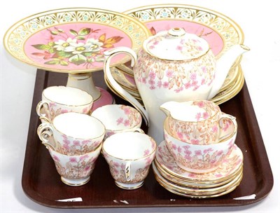 Lot 105 - A Shelley coffee service including coffee pot; and a Victorian part dessert service