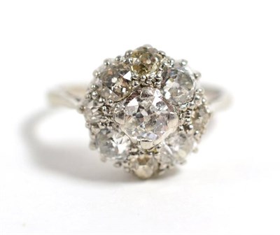 Lot 133 - An old cut diamond cluster ring, total estimated diamond weight 1.50 carat approximately,...