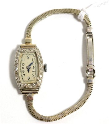 Lot 137 - A diamond cocktail watch, on a later 9 carat white gold bracelet strap