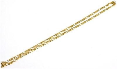 Lot 158 - A 9 carat gold figaro link chain necklace, length 60cm, 31.9g