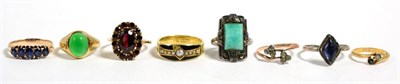 Lot 159 - A Victorian black enamel, seed pearl and hairwork mourning ring, finger size P (with losses to...