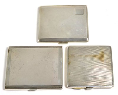 Lot 167 - Three engine engraved silver cigarette cases
