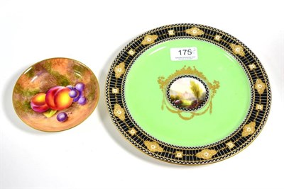 Lot 175 - A Royal Worcester fruit painted dish signed Roberts together with a Royal Worcester cabinet...