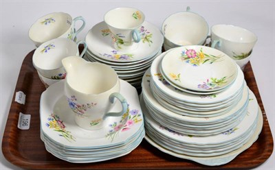 Lot 196 - A Shelly 'Wild Flowers' pattern part teaset (qty)