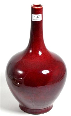 Lot 197 - A Chinese sang-de-boeuf bottle vase, 37cm high