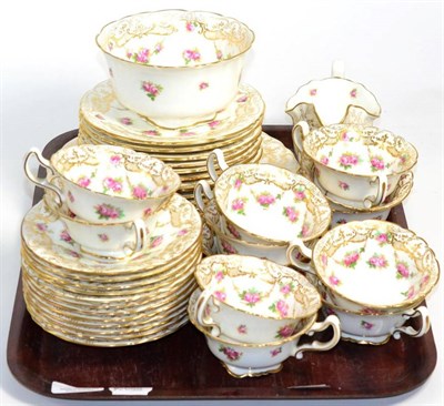 Lot 202 - A Royal Doulton pink floral tea set