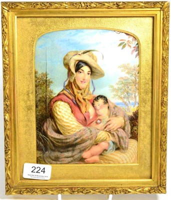 Lot 224 - Paul Fischer (19th century) ''The Norwood Gypsy Queen and her Child'', with inscribed label...