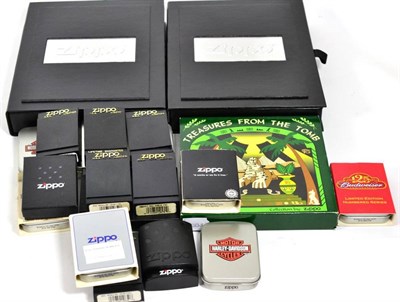 Lot 244 - A collection of limited edition Zippo lighters, including James Bond Diamonds are Forever; Coins of