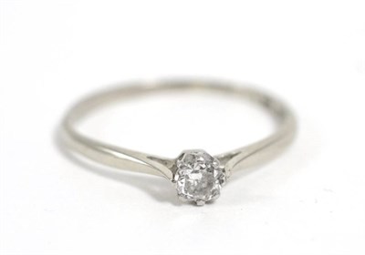 Lot 309 - A solitaire diamond ring, estimated diamond weight 0.10 carat approximately, finger size M,...