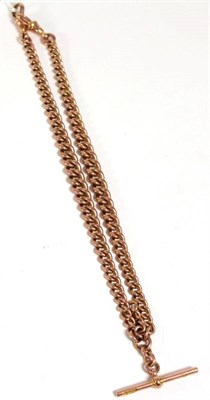 Lot 330 - A 9 carat gold Albert chain and T bar